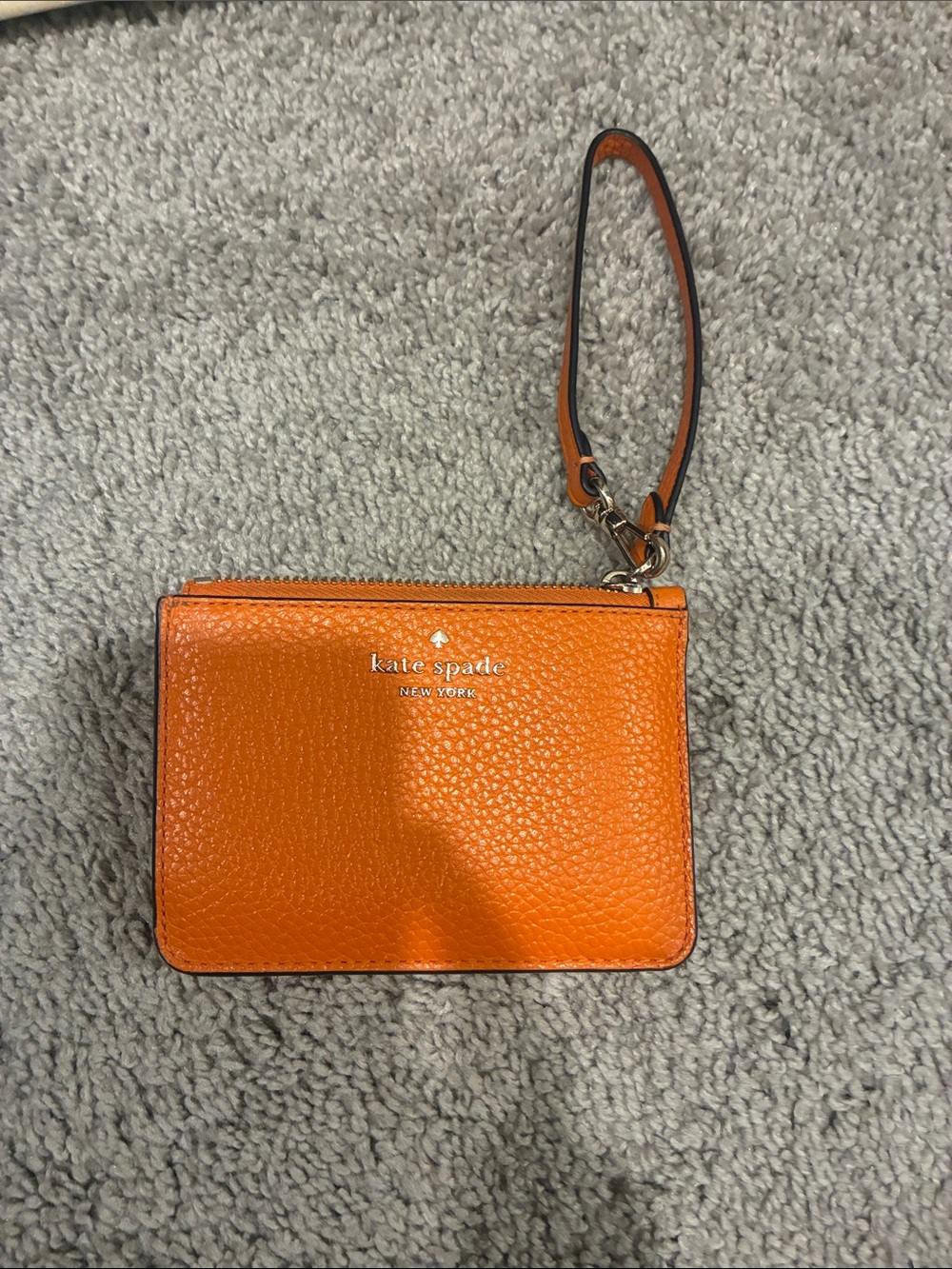 kate spade orange pebbled leather wristlet card holder - Picture 5 of 5